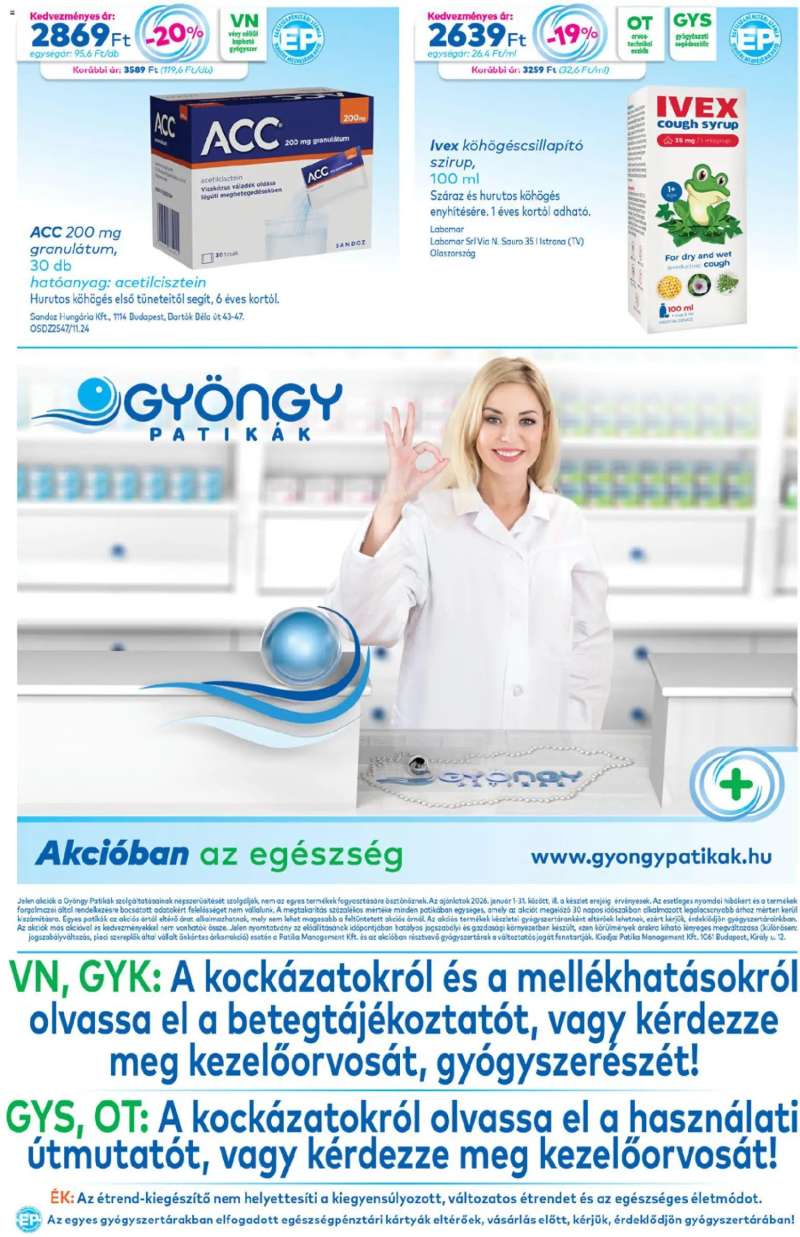 Gyöngy Patikák Akciós újság Gyöngy Patikák 20 oldal