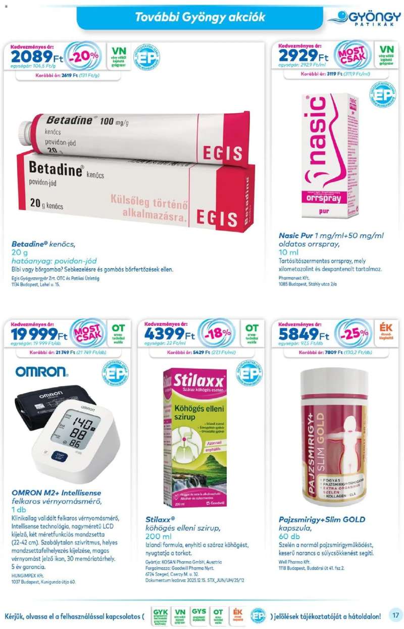 Gyöngy Patikák Akciós újság Gyöngy Patikák 17 oldal