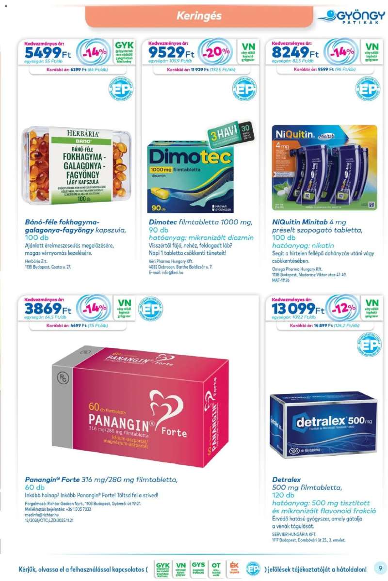 Gyöngy Patikák Akciós újság Gyöngy Patikák 9 oldal