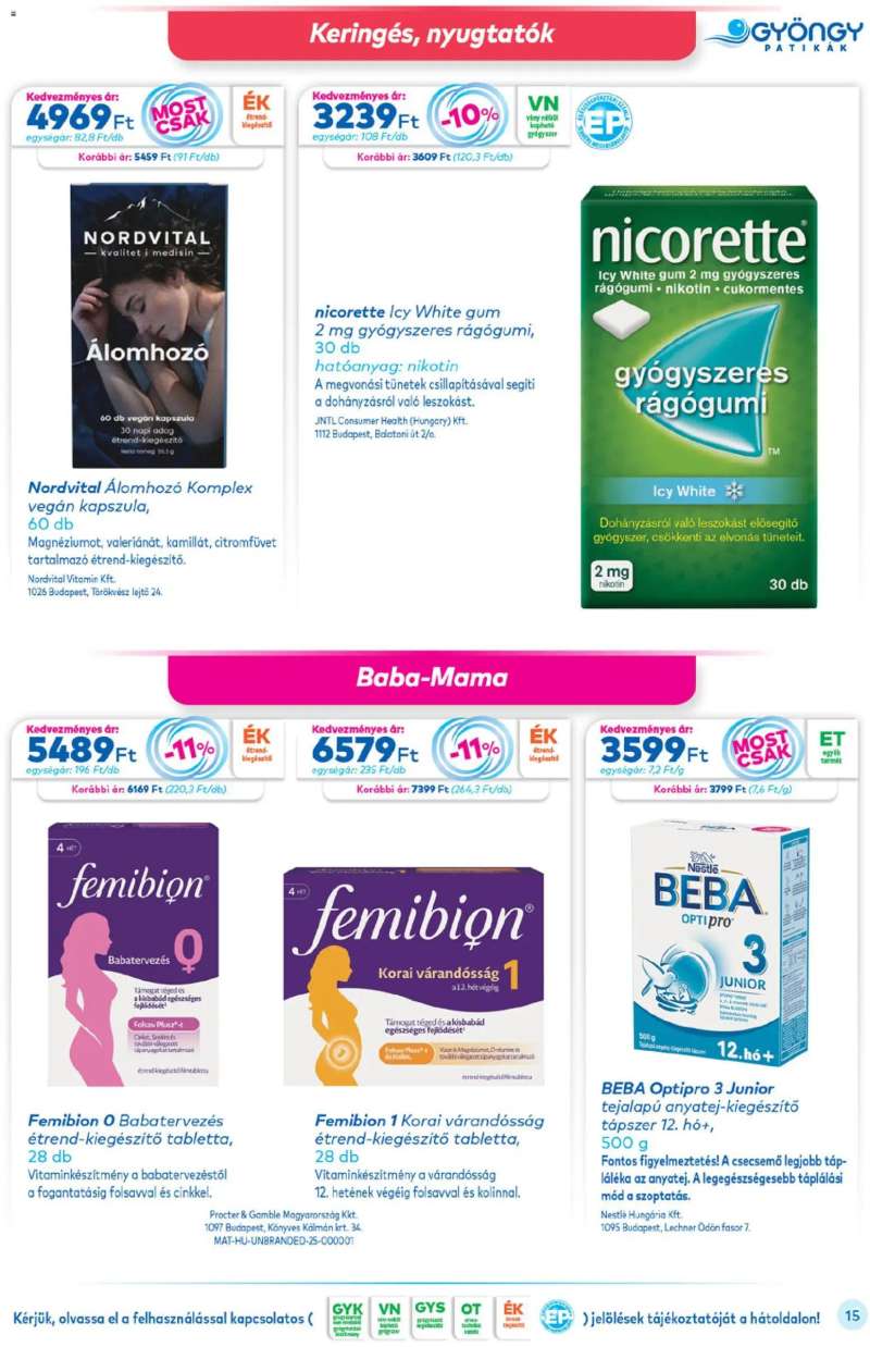 Gyöngy Patikák Gyöngy Patikák akciós újság 15 oldal