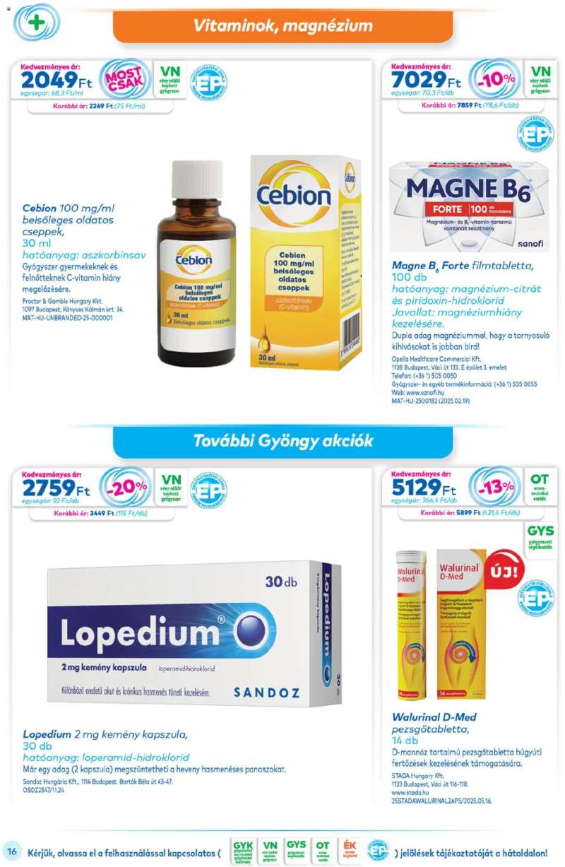 Gyöngy Patikák Gyöngy Patikák akciós újság 16 oldal