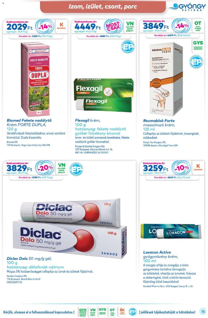 Gyöngy Patikák Gyöngy Patikák akciós újság 15 oldal