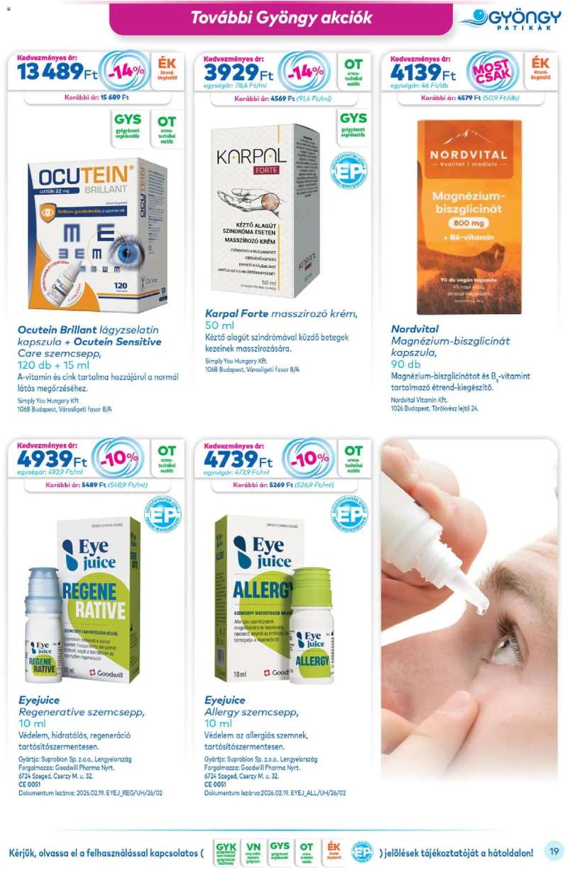Gyöngy Patikák Gyöngy Patikák akciós újság 19 oldal