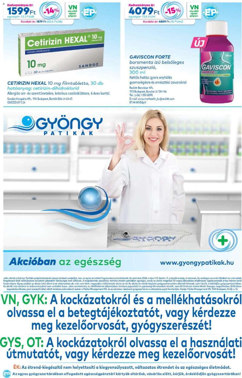 Gyöngy Patikák Gyöngy Patikák akciós újság 20 oldal