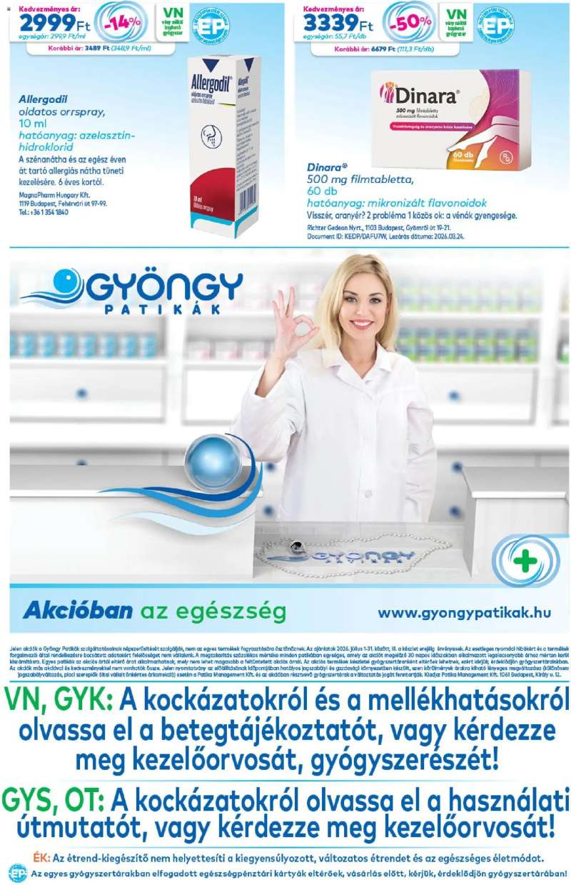 Gyöngy Patikák Gyöngy Patikák akciós újság 20 oldal