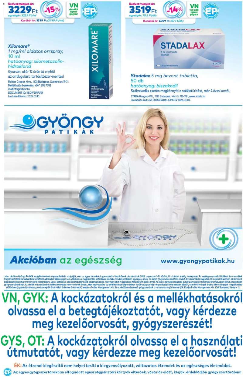 Gyöngy Patikák Gyöngy Patikák akciós újság 20 oldal