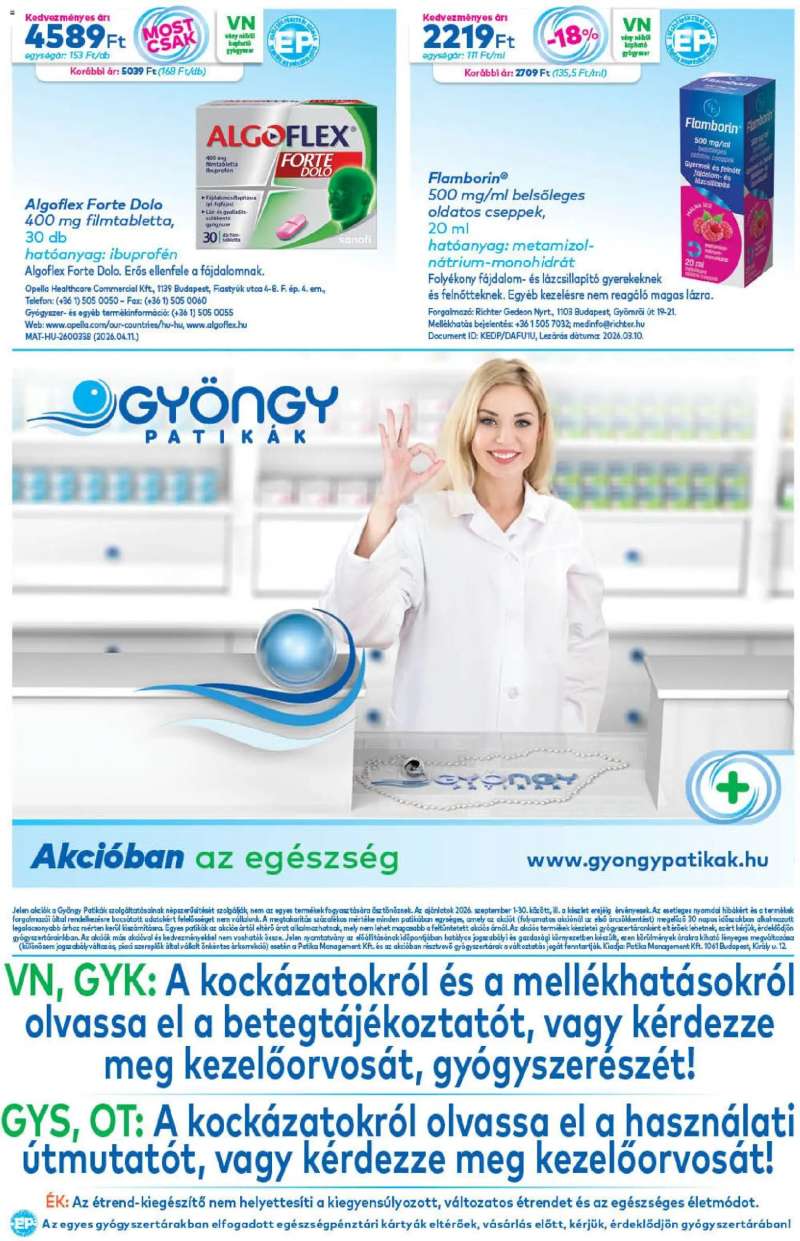 Gyöngy Patikák Gyöngy Patikák akciós újság 20 oldal