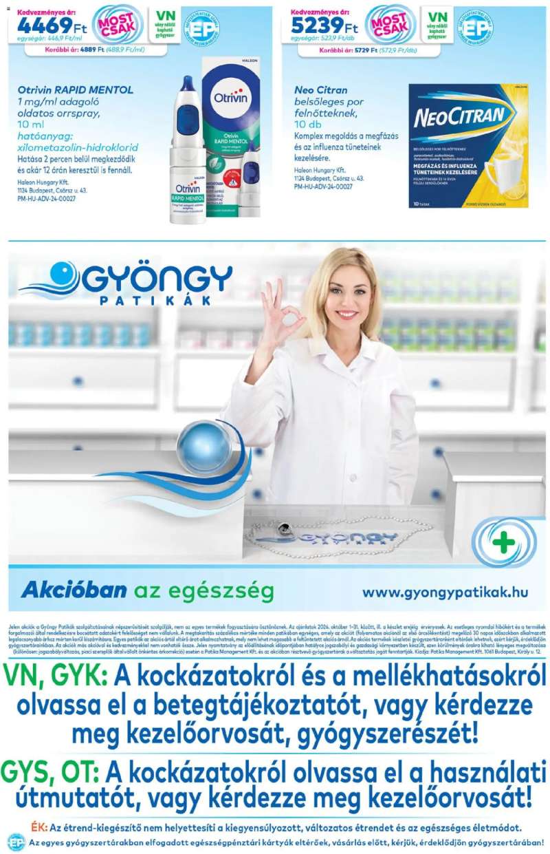 Gyöngy Patikák Gyöngy Patikák akciós újság 20 oldal