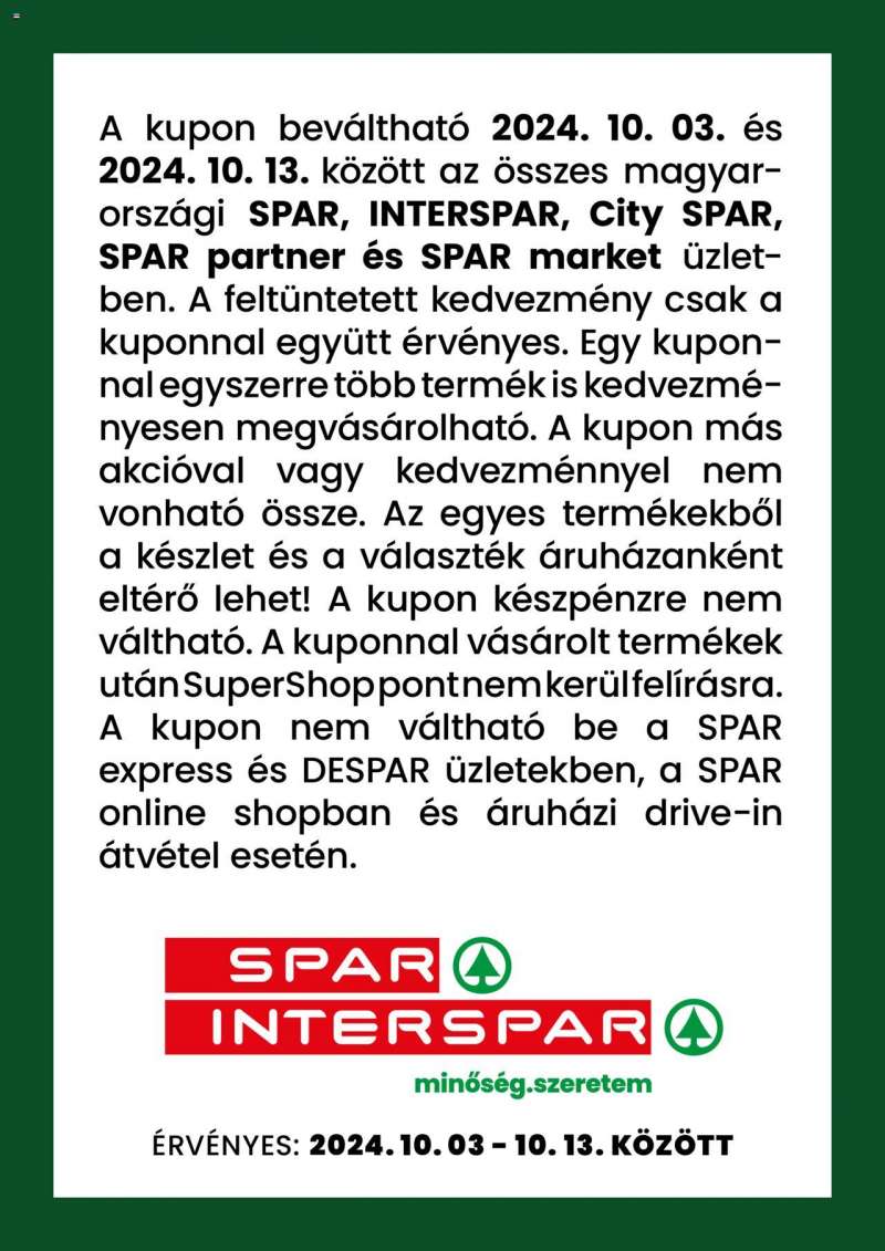 Interspar Őszi kuponnapok 16 oldal