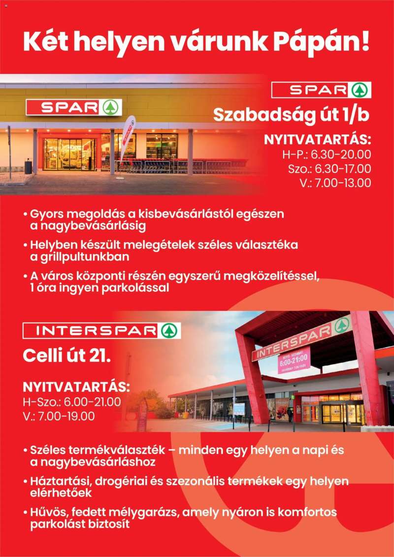 Interspar Interspar Pápa szórólap 2 oldal