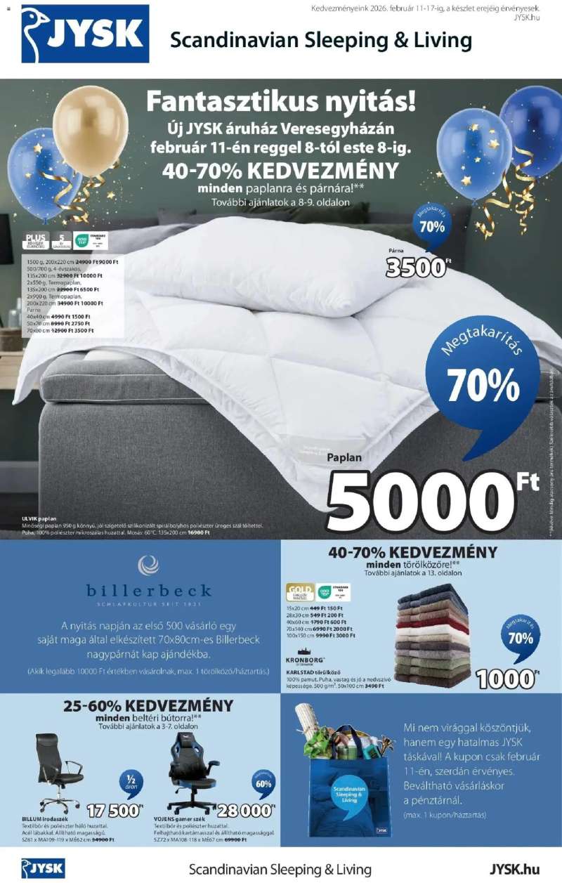 JYSK Jysk újság érvényessége 2026.02.17-ig 1 oldal