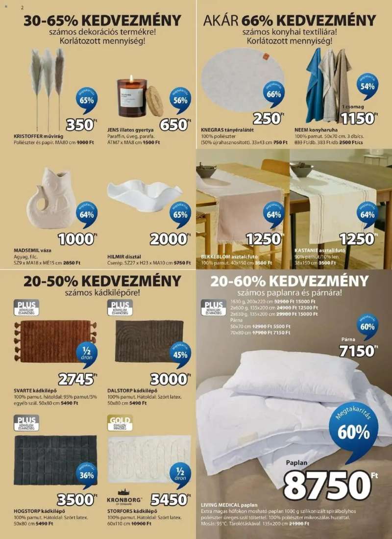 JYSK JYSK aktuális akciós újság 2 oldal