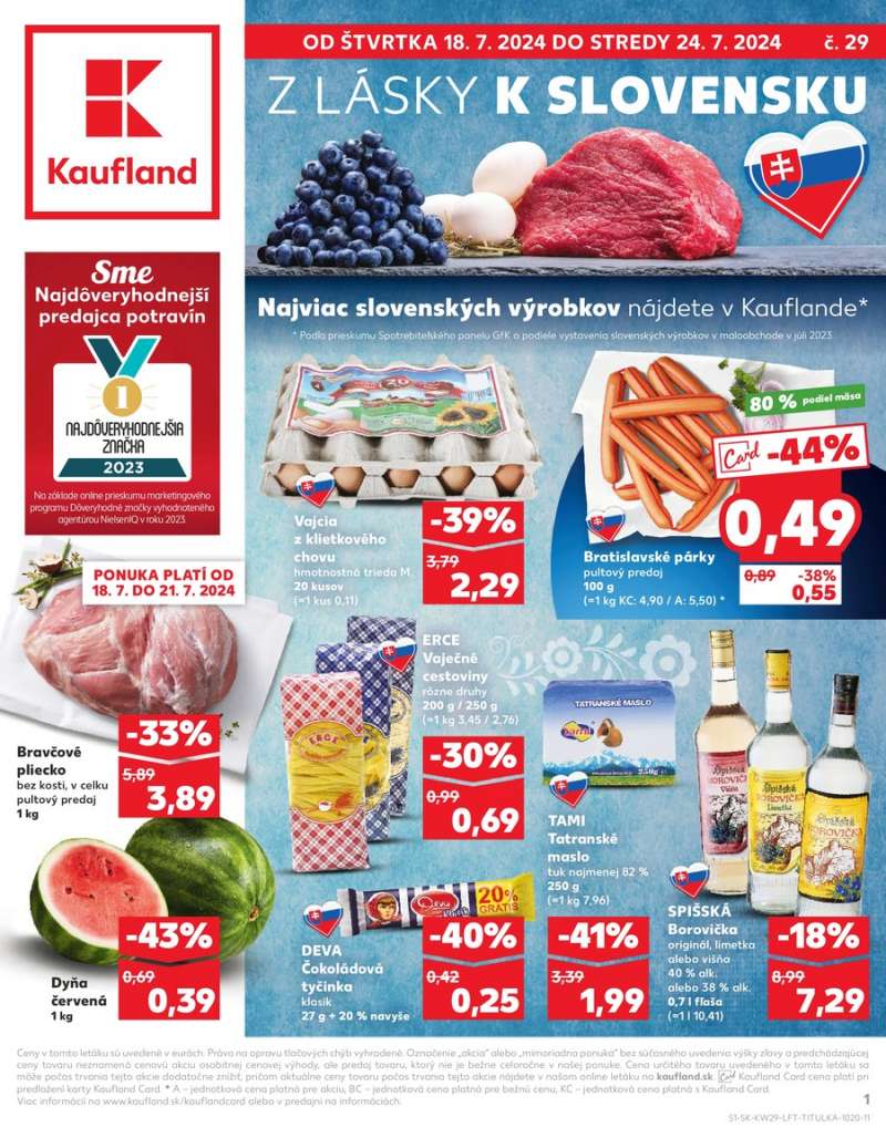 Kaufland Szlovákia Akciós Újság 1 oldal
