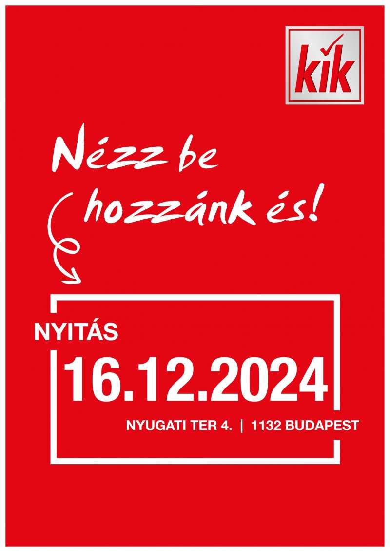 Kik KiK újság érvényessége 2024.12.14-ig 1 oldal