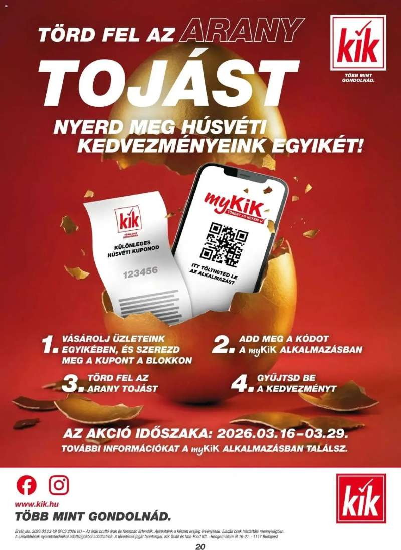 Kik KiK újság érvényessége 2026.03.29-ig 20 oldal