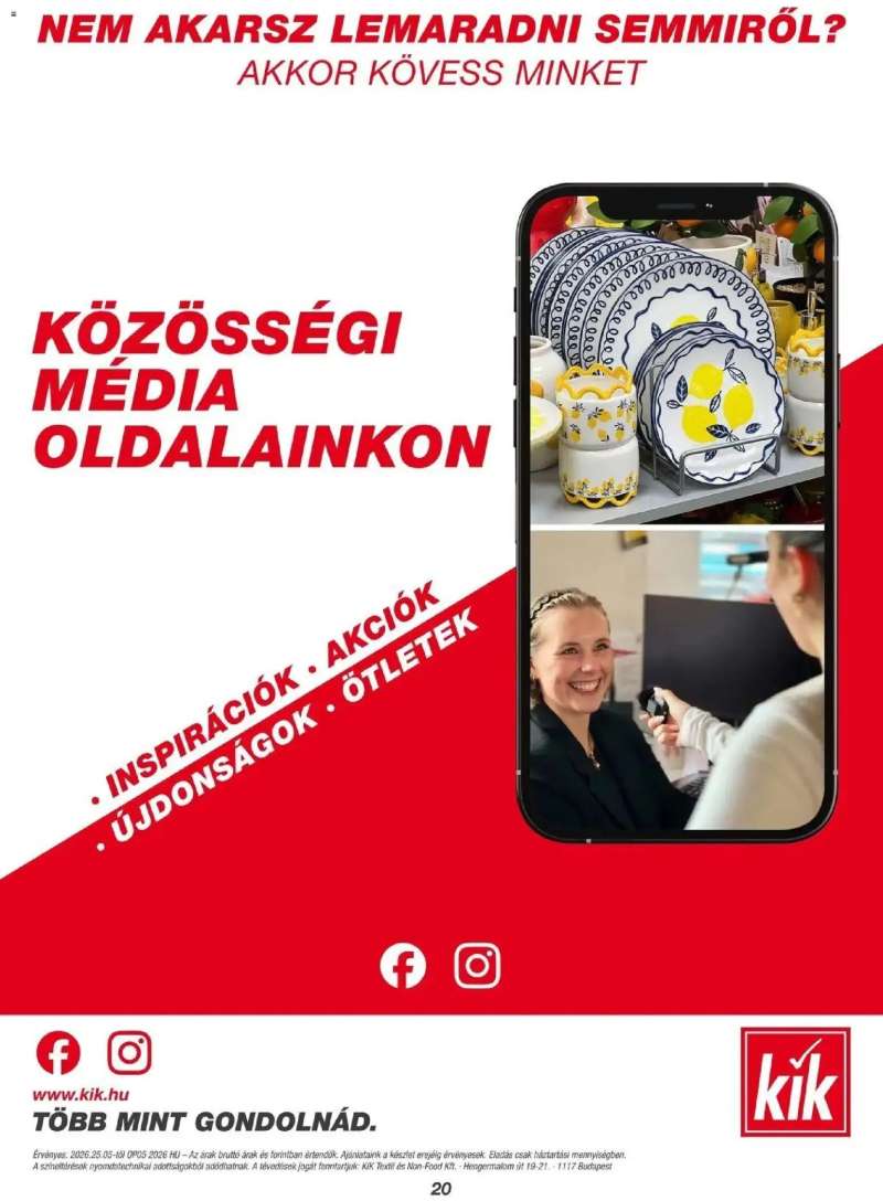 Kik Kik akciós újság Budapest 20 oldal