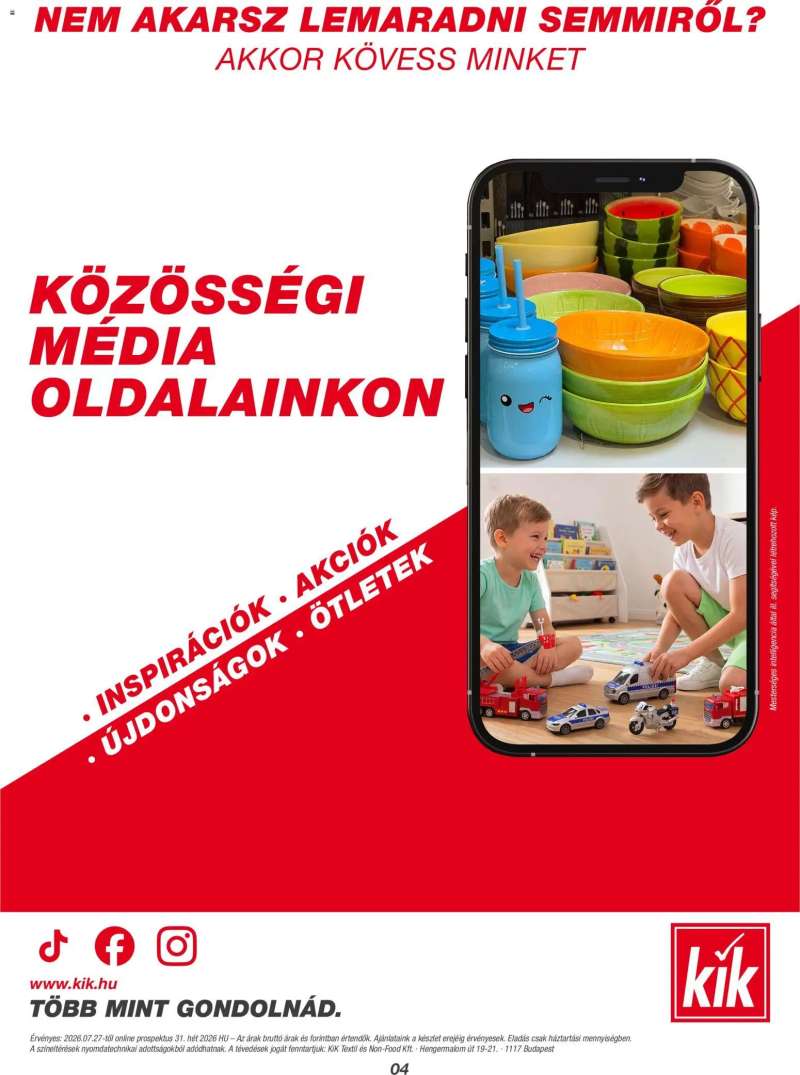 Kik Kik akciós újság 4 oldal