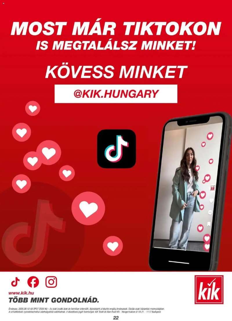 Kik Kik aktuális akciós újság 22 oldal