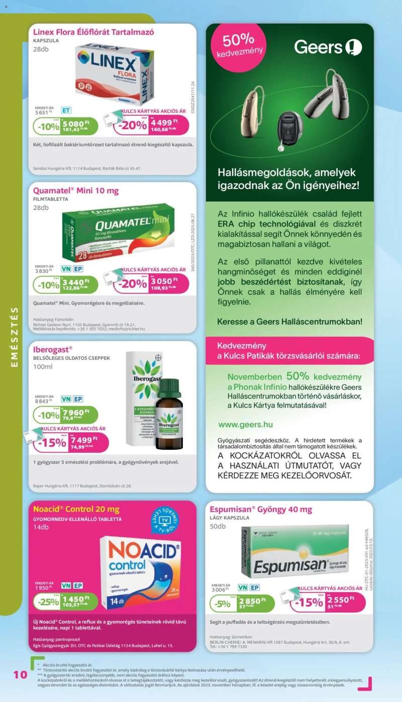 Kulcs Patika Akciós újság Kulcs Patika 10 oldal