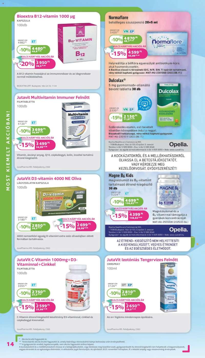 Kulcs Patika Akciós újság Kulcs Patika 14 oldal
