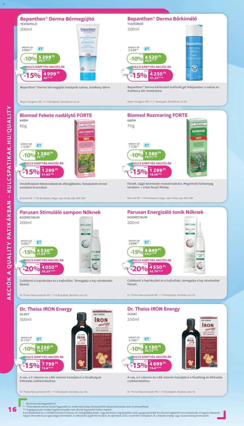 Kulcs Patika Akciós újság Kulcs Patika 16 oldal