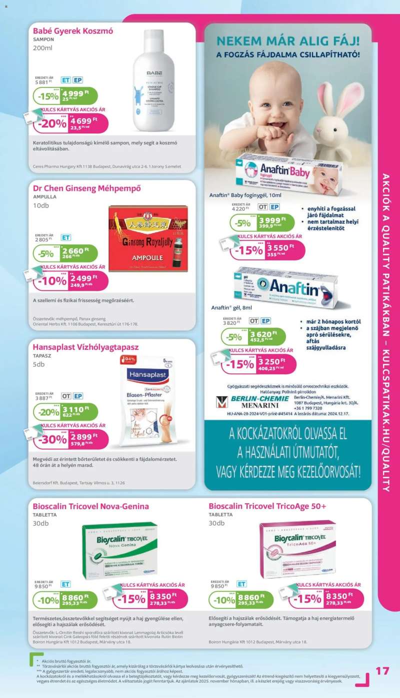 Kulcs Patika Akciós újság Kulcs Patika 17 oldal