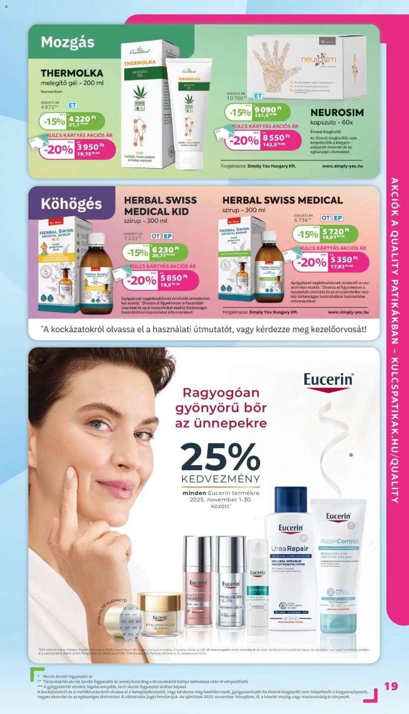 Kulcs Patika Akciós újság Kulcs Patika 19 oldal