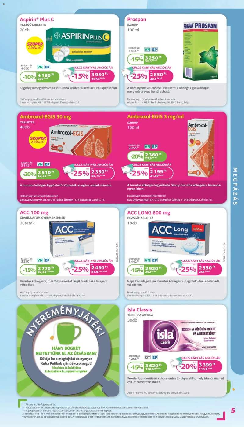 Kulcs Patika Akciós újság Kulcs Patika 5 oldal