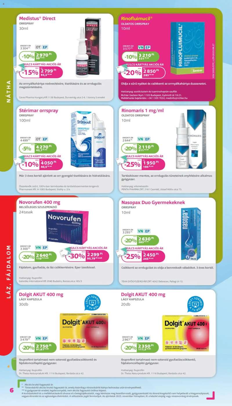 Kulcs Patika Akciós újság Kulcs Patika 6 oldal