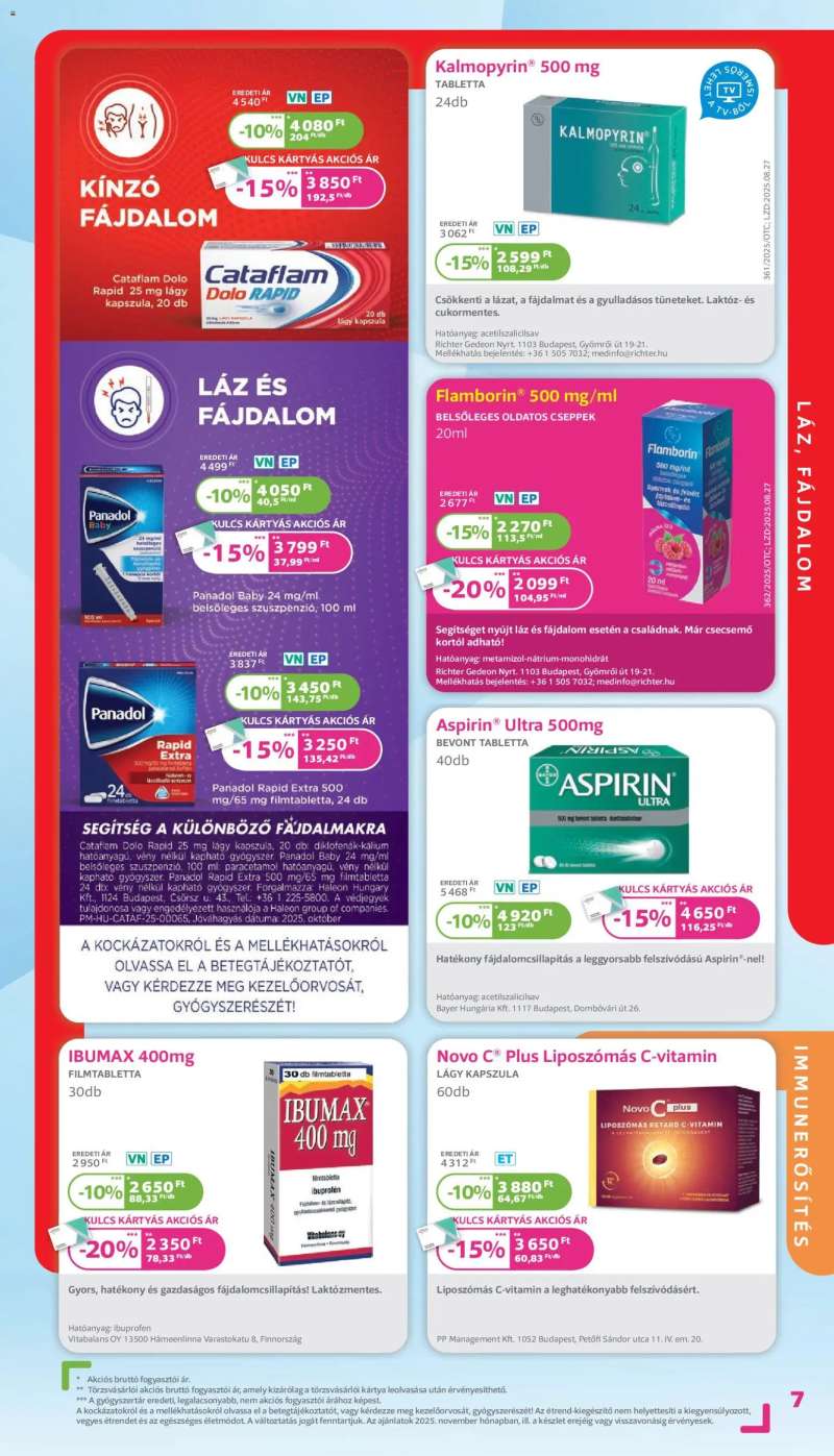 Kulcs Patika Akciós újság Kulcs Patika 7 oldal
