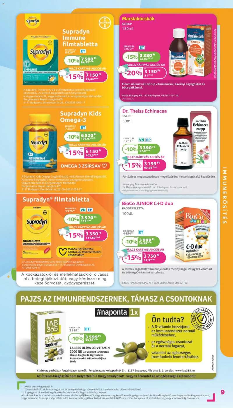 Kulcs Patika Akciós újság Kulcs Patika 9 oldal