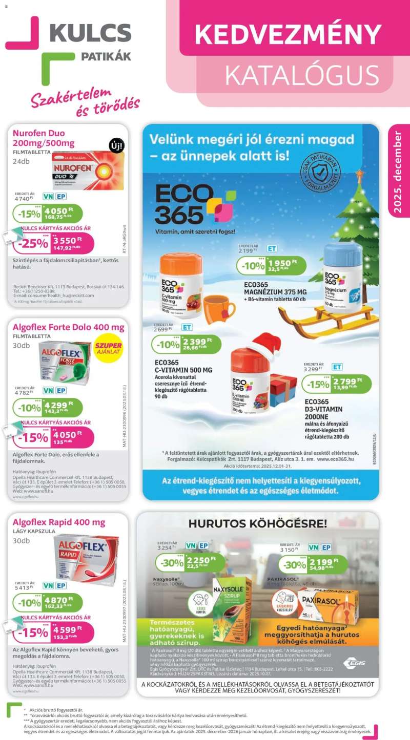 Kulcs Patika Akciós újság Kulcs Patika 1 oldal