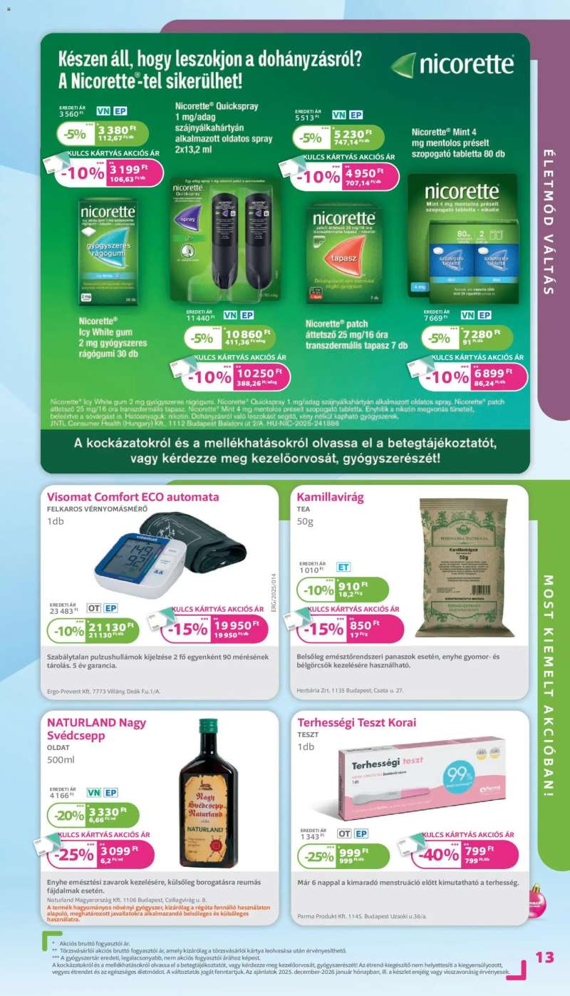 Kulcs Patika Akciós újság Kulcs Patika 13 oldal