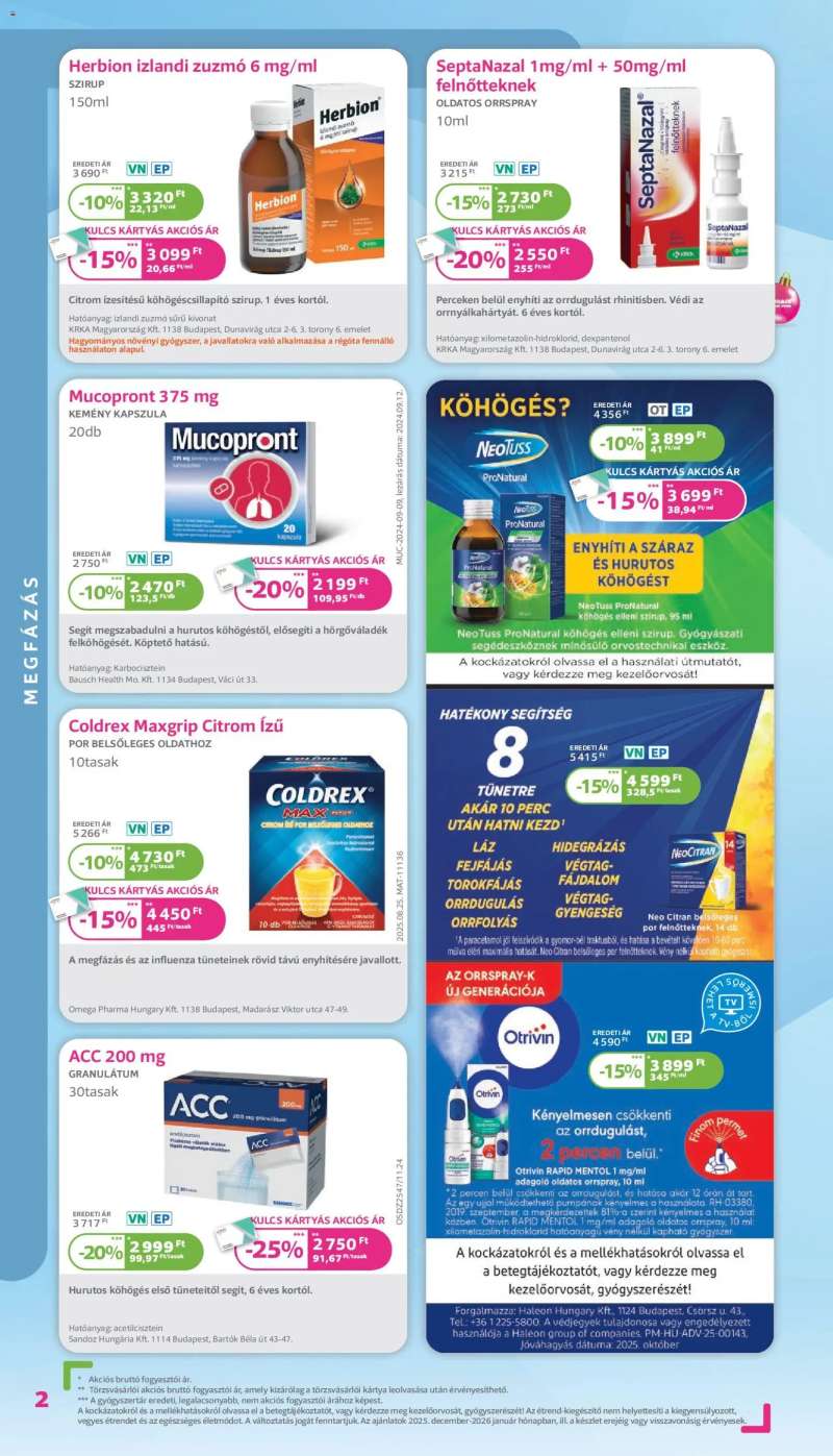 Kulcs Patika Akciós újság Kulcs Patika 2 oldal