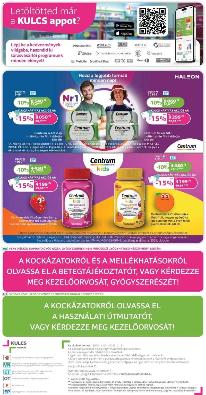 Kulcs Patika Akciós újság Kulcs Patika 20 oldal
