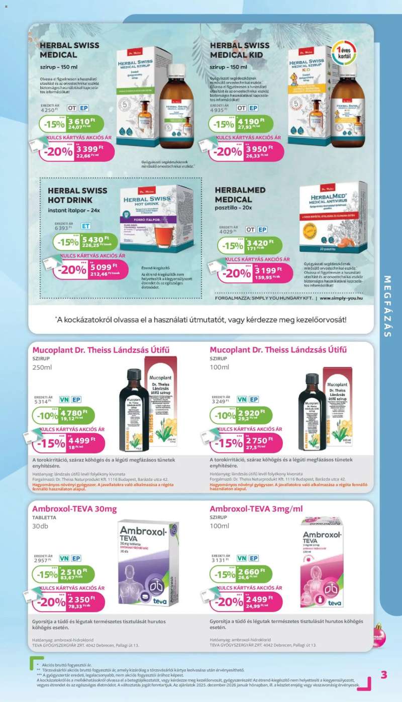 Kulcs Patika Akciós újság Kulcs Patika 3 oldal
