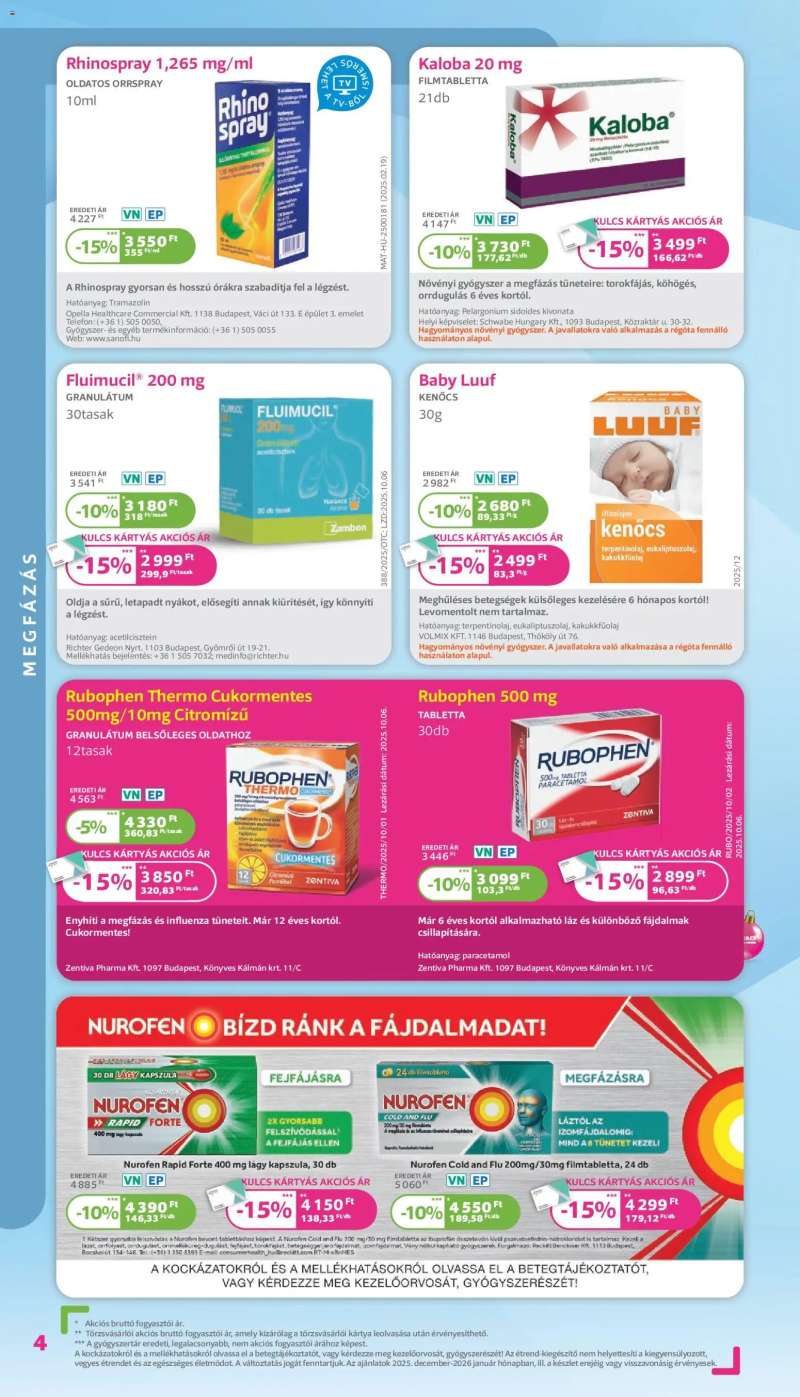 Kulcs Patika Akciós újság Kulcs Patika 4 oldal