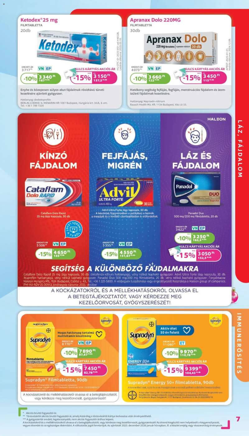 Kulcs Patika Akciós újság Kulcs Patika 7 oldal