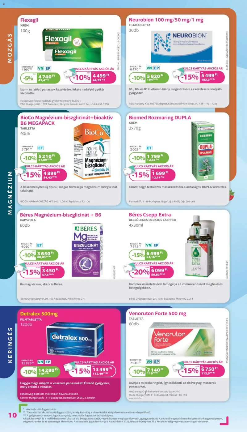 Kulcs Patika Akciós újság Kulcs Patika 10 oldal