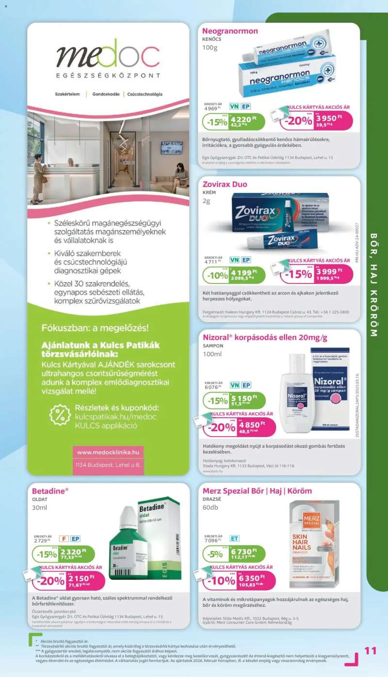 Kulcs Patika Akciós újság Kulcs Patika 11 oldal