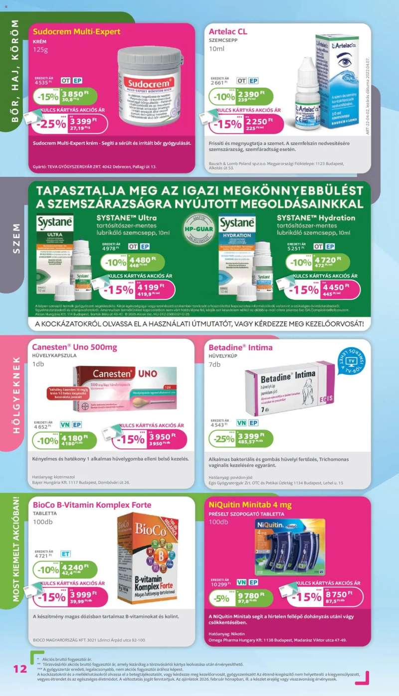 Kulcs Patika Akciós újság Kulcs Patika 12 oldal