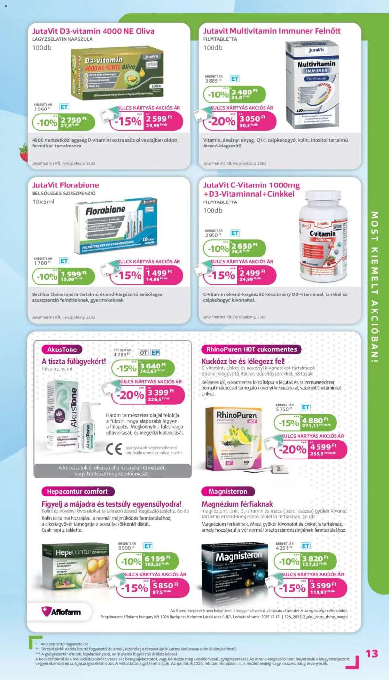 Kulcs Patika Akciós újság Kulcs Patika 13 oldal