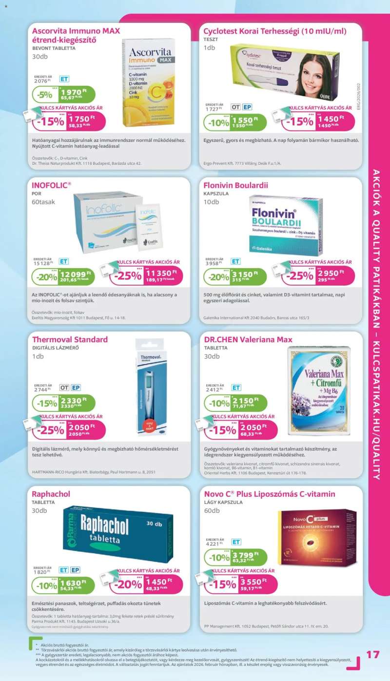 Kulcs Patika Akciós újság Kulcs Patika 17 oldal