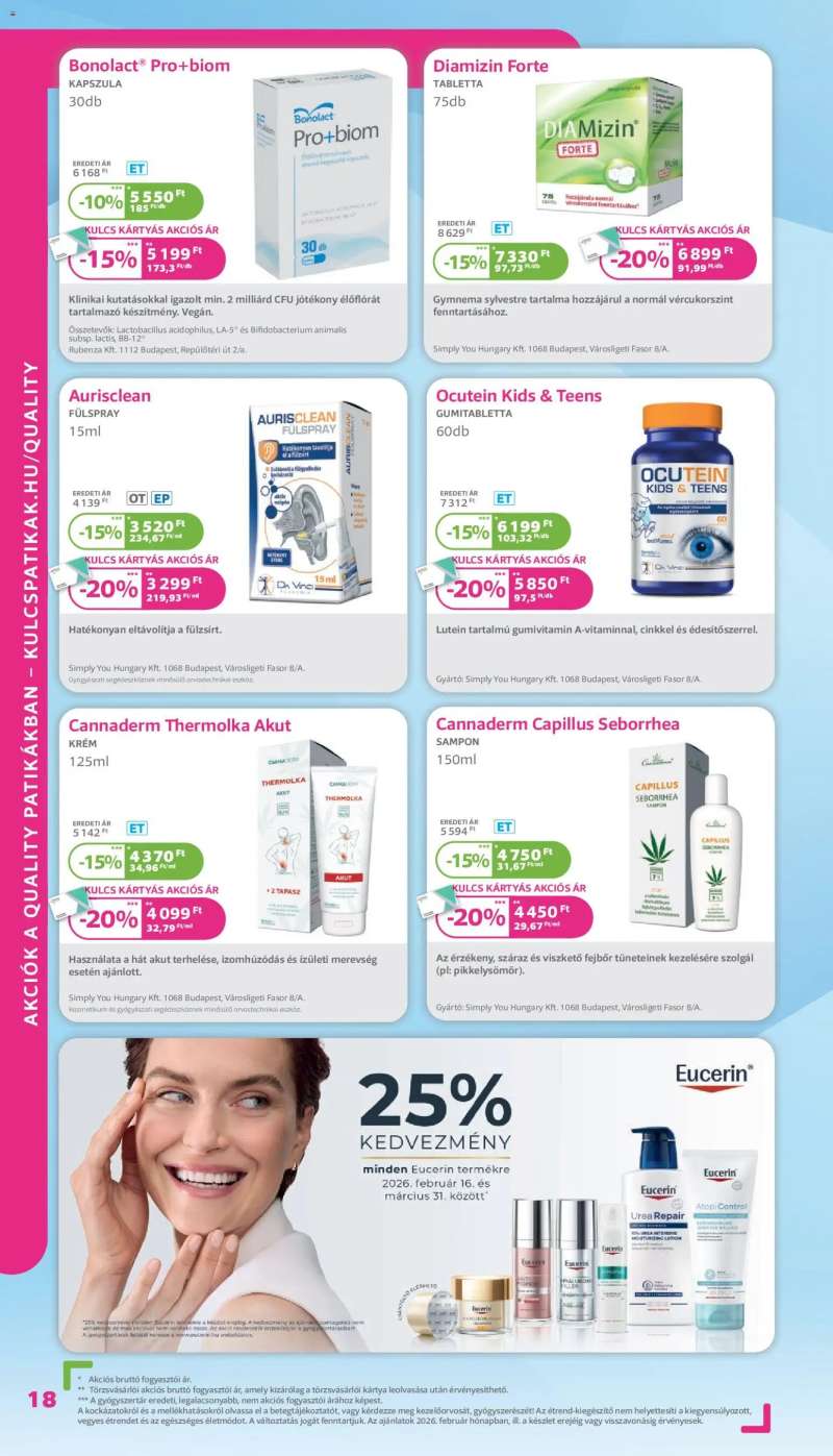 Kulcs Patika Akciós újság Kulcs Patika 18 oldal