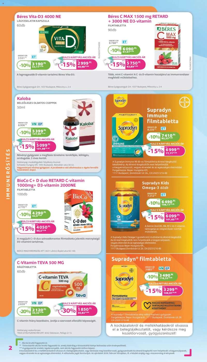 Kulcs Patika Akciós újság Kulcs Patika 2 oldal