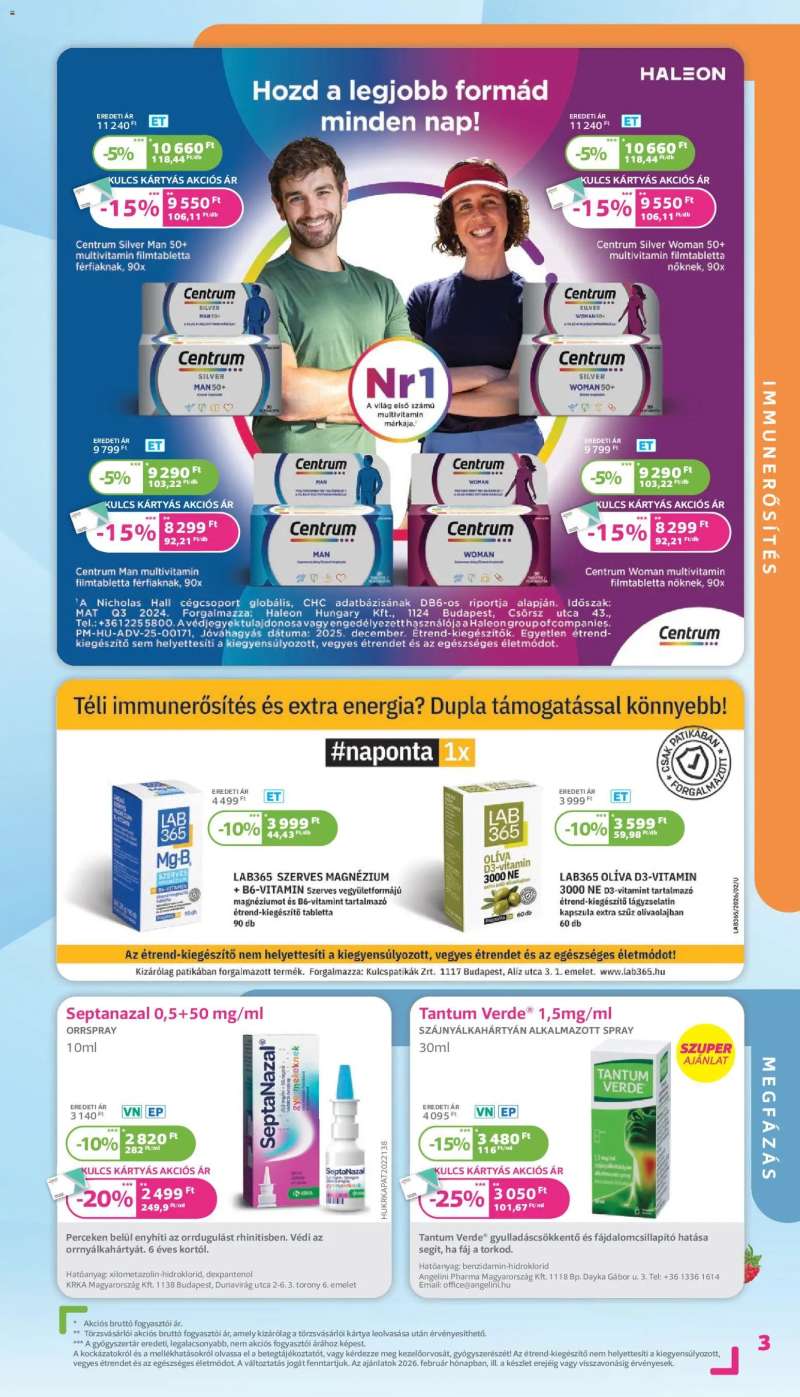 Kulcs Patika Akciós újság Kulcs Patika 3 oldal