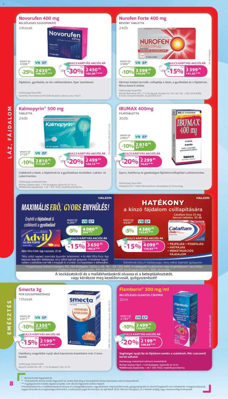 Kulcs Patika Akciós újság Kulcs Patika 8 oldal