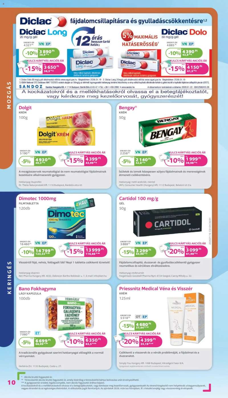 Kulcs Patika Kulcs Patika akciós újság 10 oldal