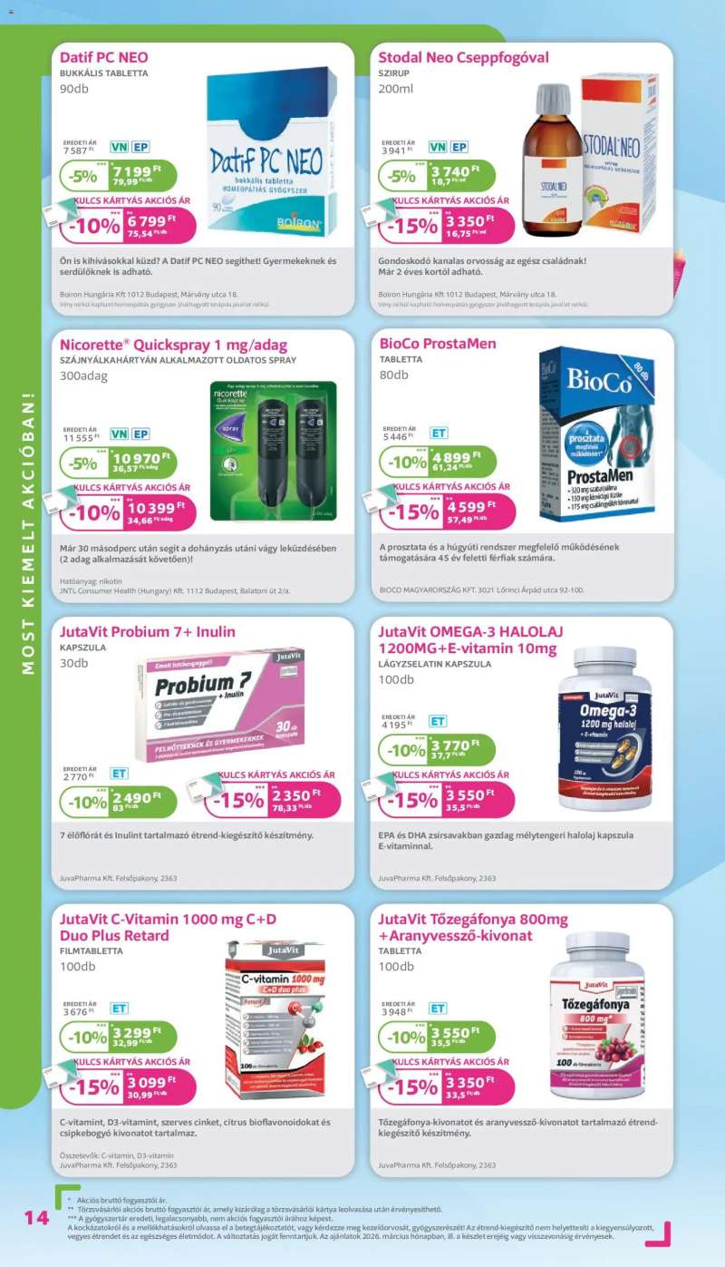Kulcs Patika Kulcs Patika akciós újság 14 oldal