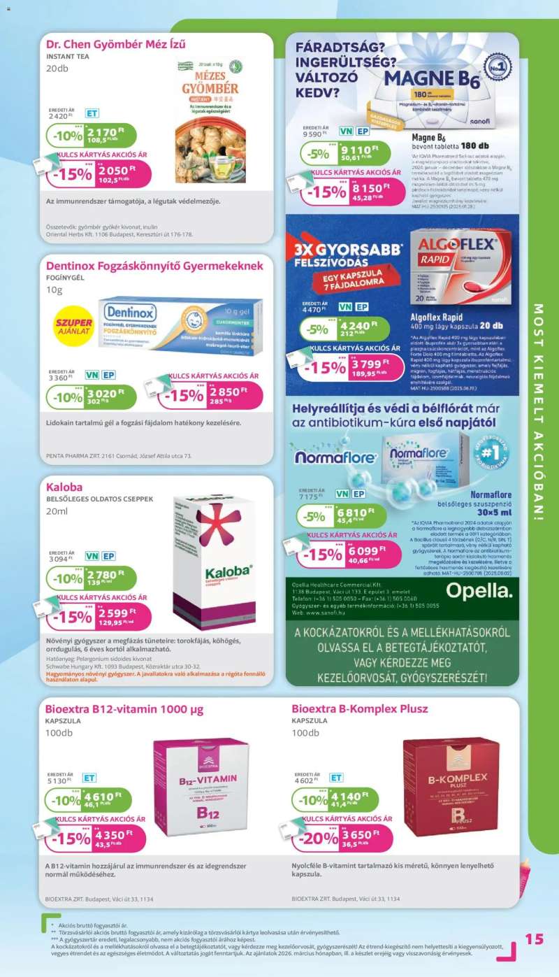 Kulcs Patika Kulcs Patika akciós újság 15 oldal